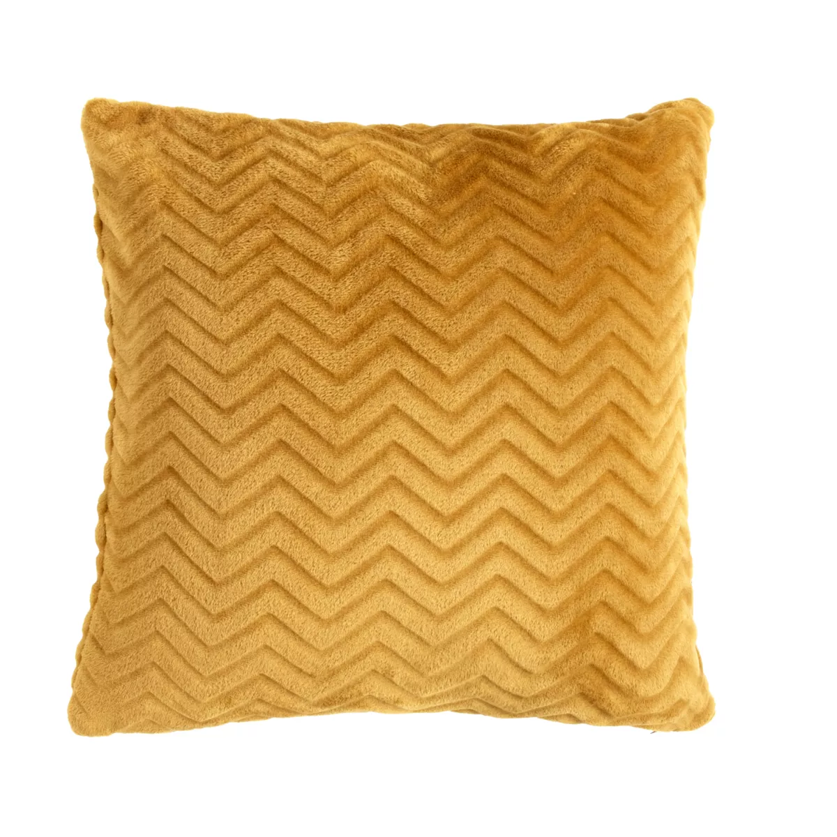 Coussin carré flanelle (45 x 45 cm) Zag Jaune moutarde
