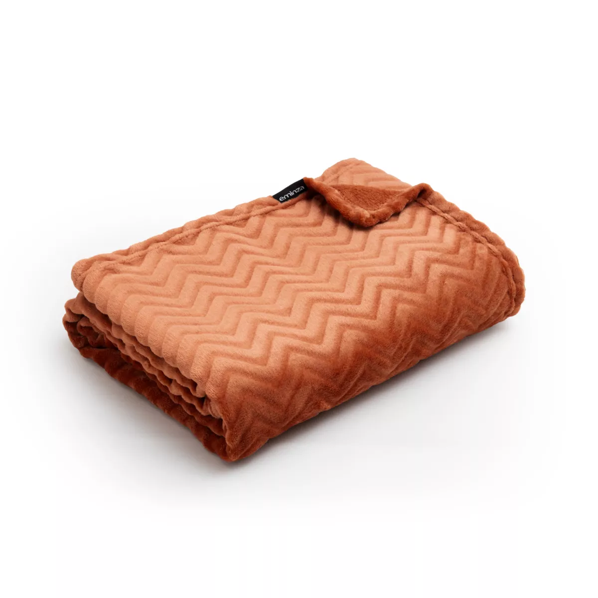 Plaid doux flanelle (180 x 230 cm) Zag Cuivre