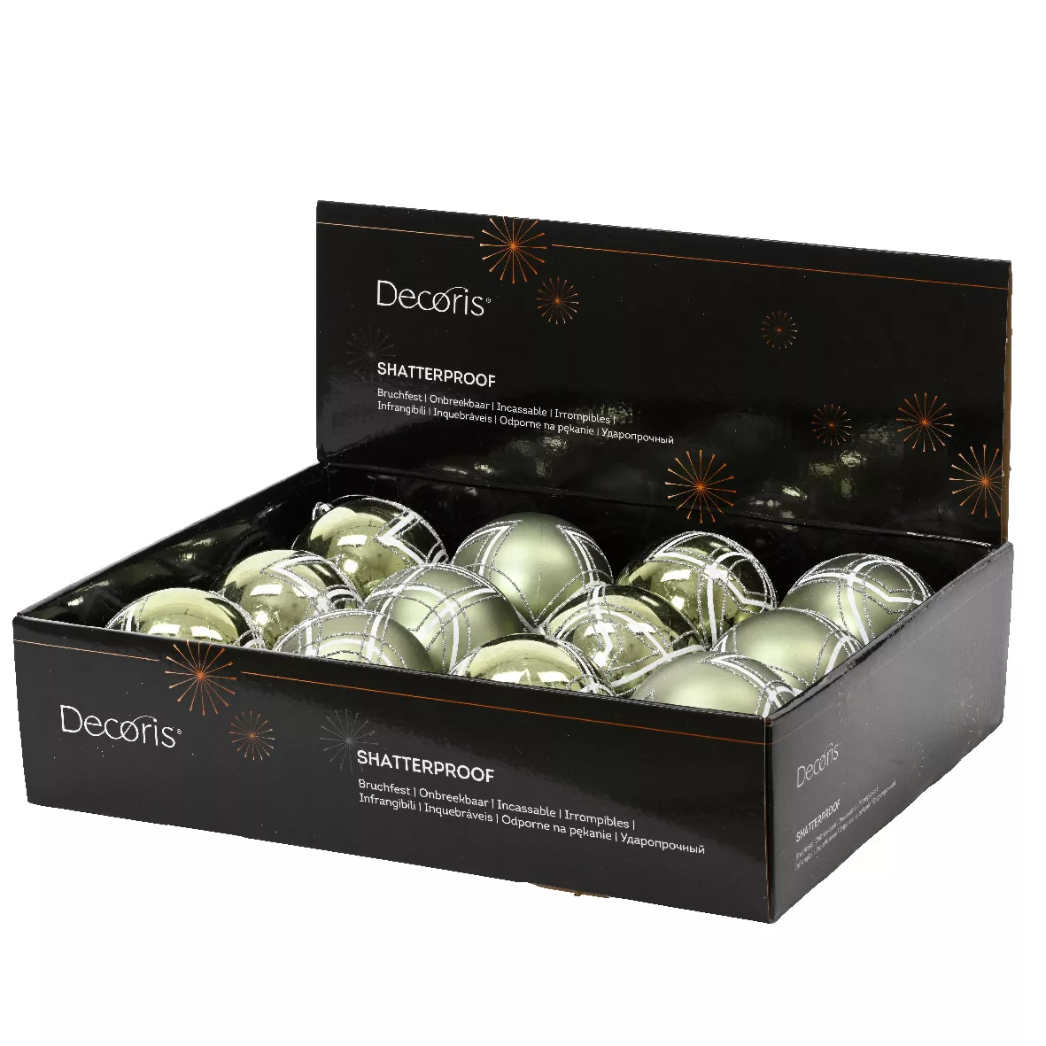 Set di 12 palline di Natale (D80 mm) Swiss Verde rosmarino