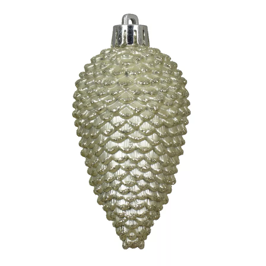 Lot de 6 pommes de pin à suspendre Alpine Menthe blanche