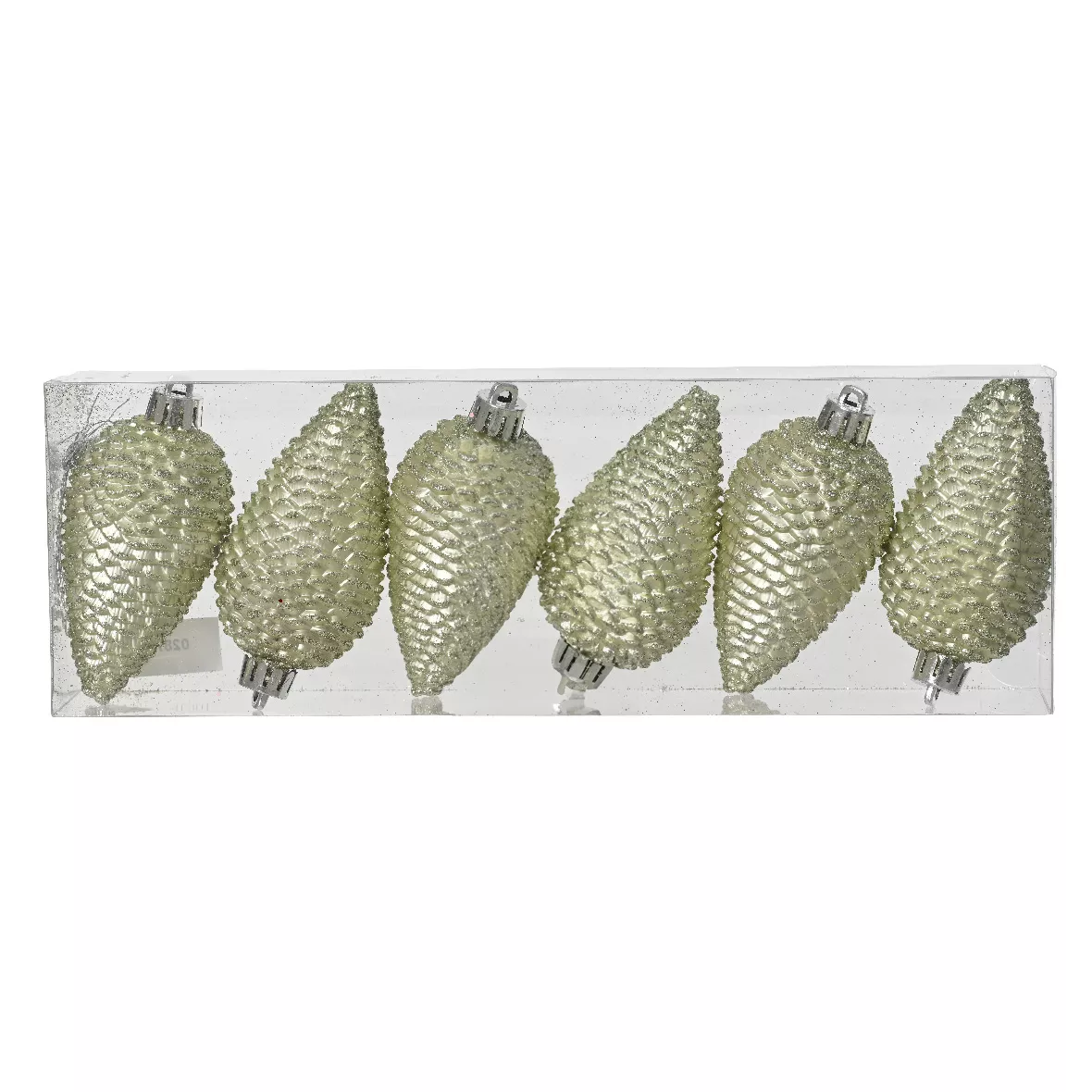 Lote de 6 piñas para colgar (H8 cm) Alpine Menta blanca