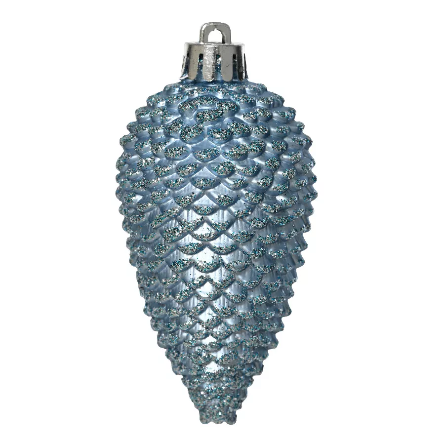 Lot de 6 pommes de pin à suspendre Alpine Bleu glacé