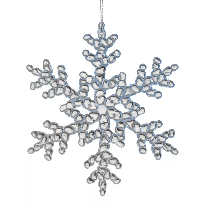 Fiocco di Natale da appendere (H15 cm) Ghiacciato Trasparente argentato