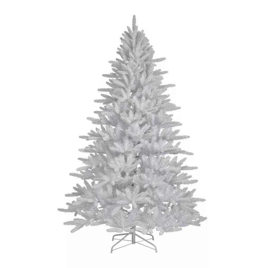 Albero di Natale artificiale H240 cm Odense Bianco iridescente e glitterato