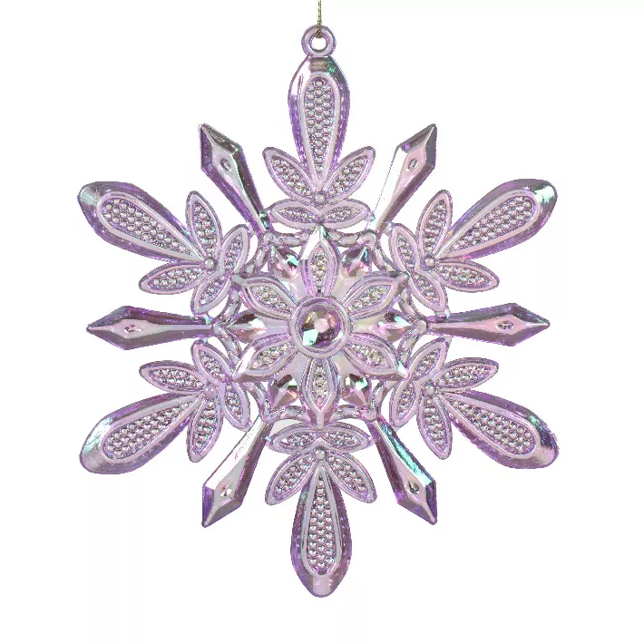 Fiocco di neve da appendere (H14 cm) Ghiacciato Viola