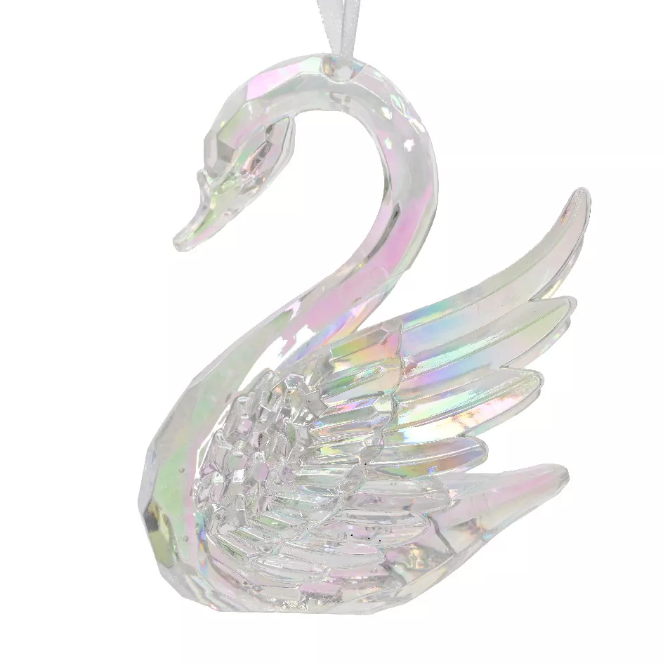 Cygne à suspendre (H10 cm) Ice Transparent irisé