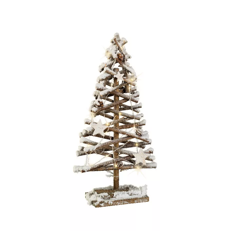 Árbol de Navidad luminoso a pilas 20 LED (H50 cm) Laponia nevada Blanco cálido