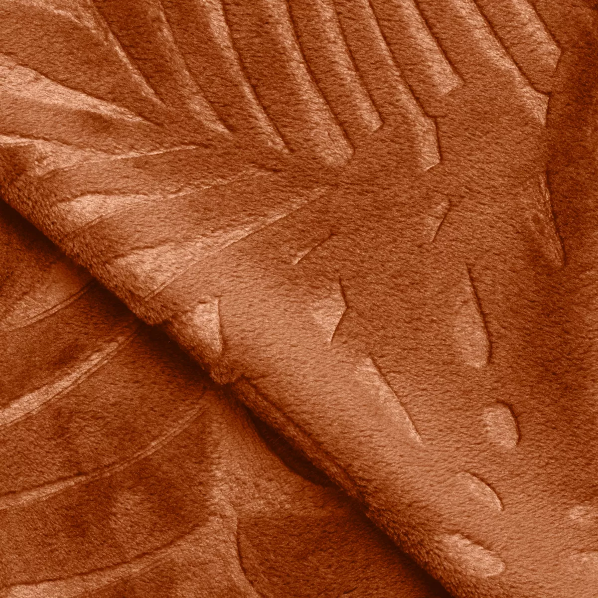 Kuscheldecke aus Flanell (220 x 240 cm) Flore Kupferfarben