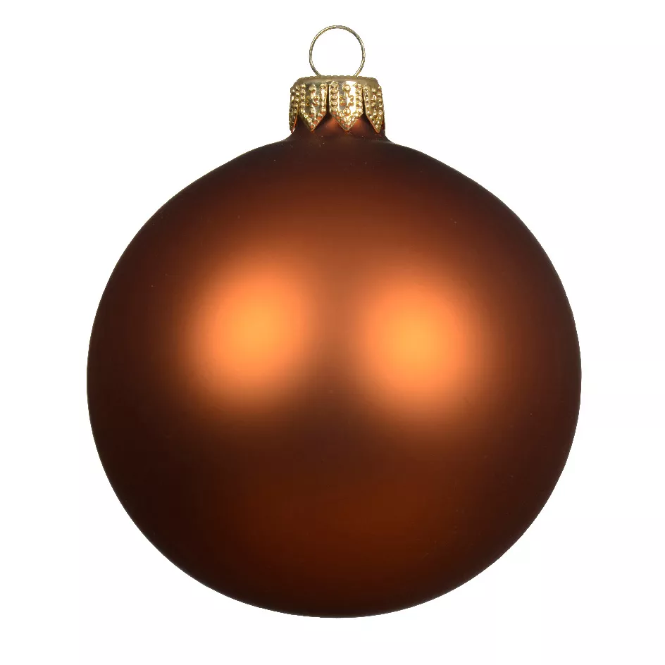 6er Set Weihnachtskugeln aus Glas (D80 mm) Arctique matt Kürbis