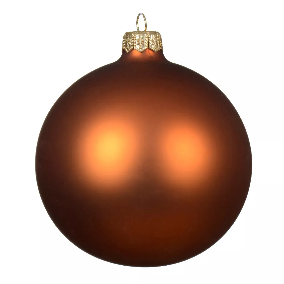 Lot de 4 boules de Noël en verre (D100 mm) Arctique mate Citrouille