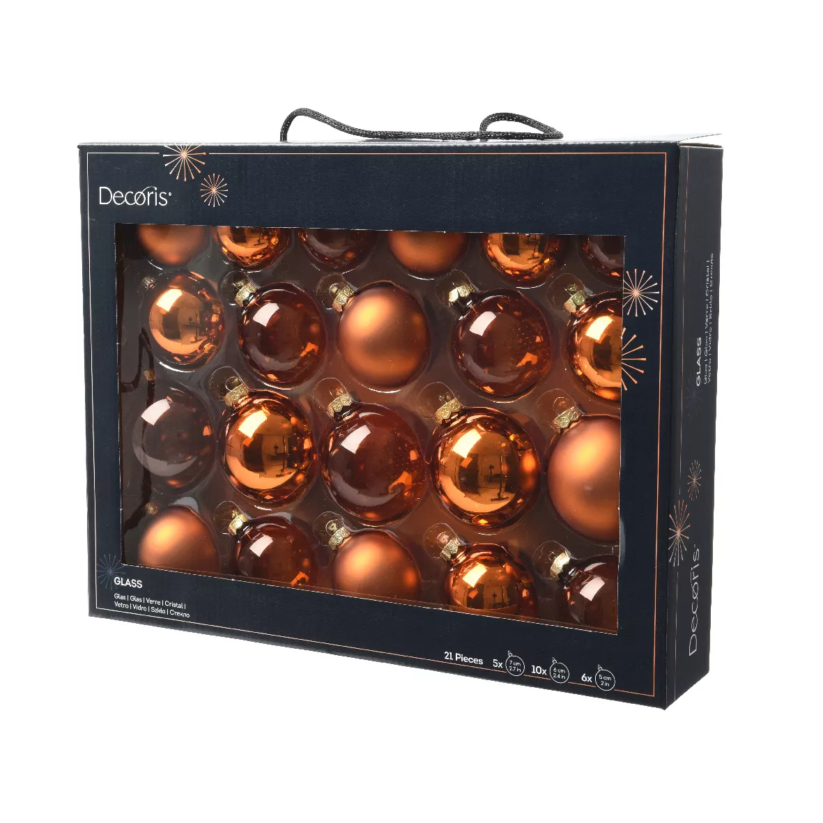 Lot de 21 boules de Noël en verre Assorties Cristal Citrouille