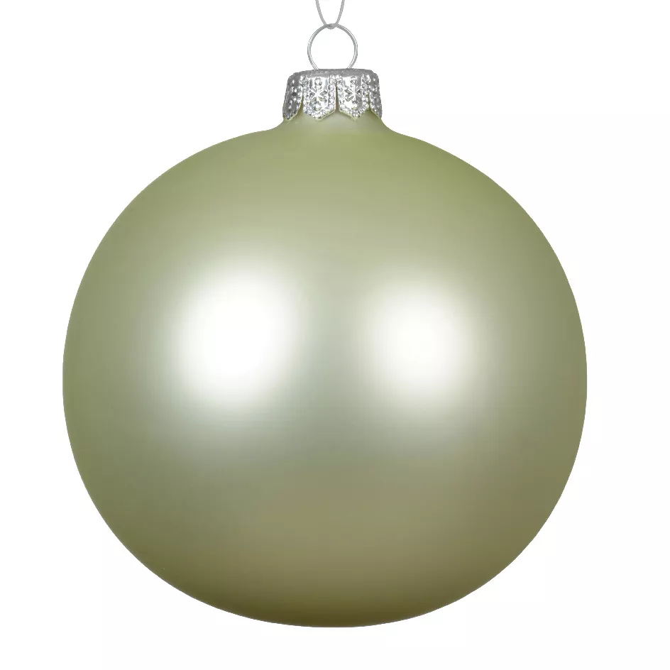 Set di 4 palline di Natale in vetro (D100 mm) Artico opaco Menta bianca