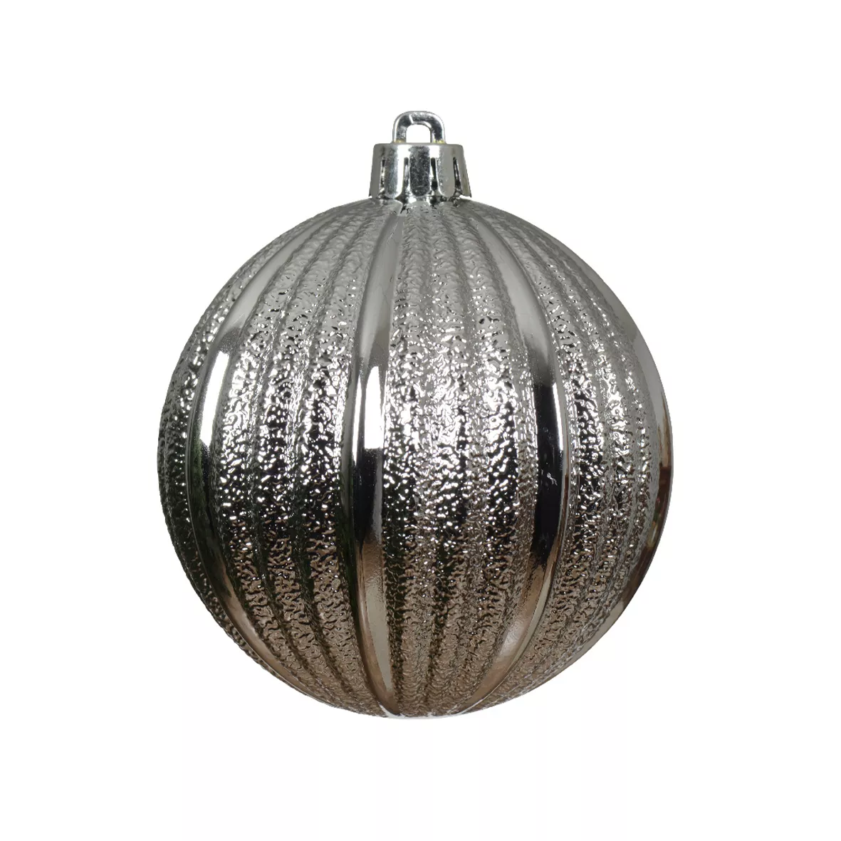 Lot de 6 boules de Noël (D80 mm) Glamour Argent