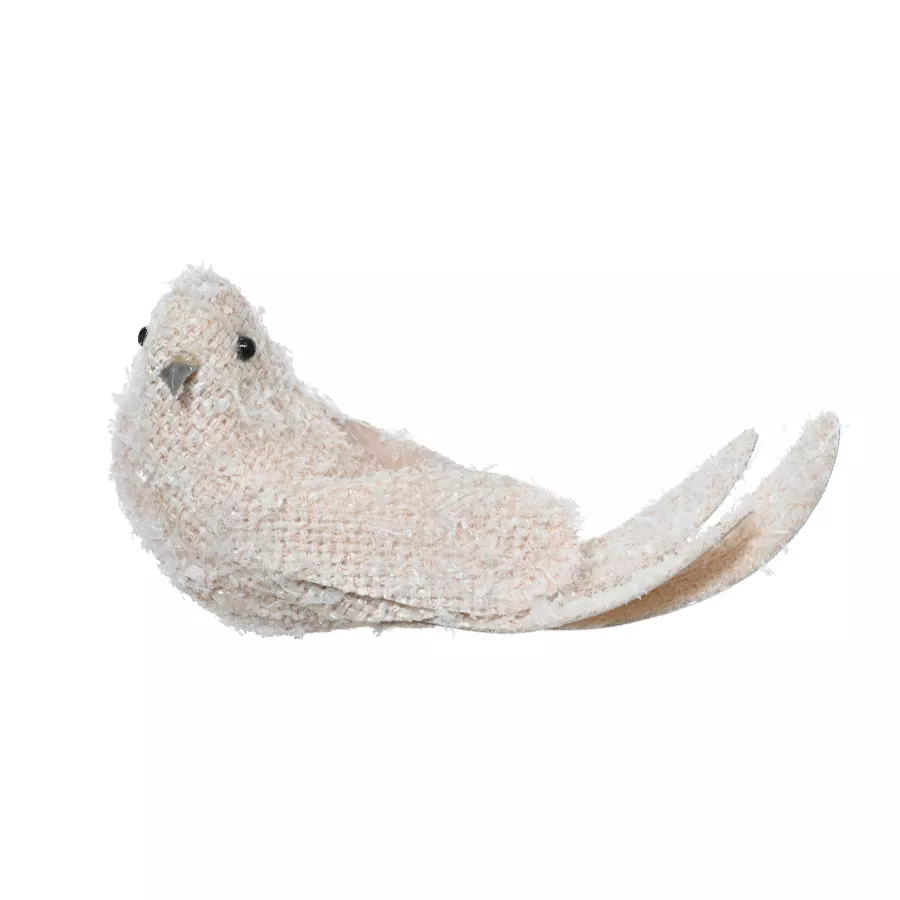 Uccello su pinza (L13 cm) Hakuba Beige chiaro