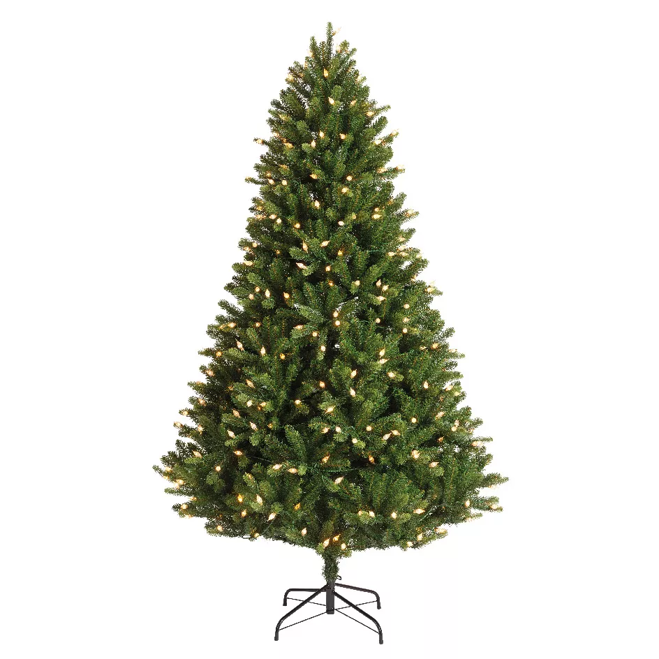 Sapin de Noël artificiel lumineux 400 LED (H210 cm) Barrow Vert sapin
