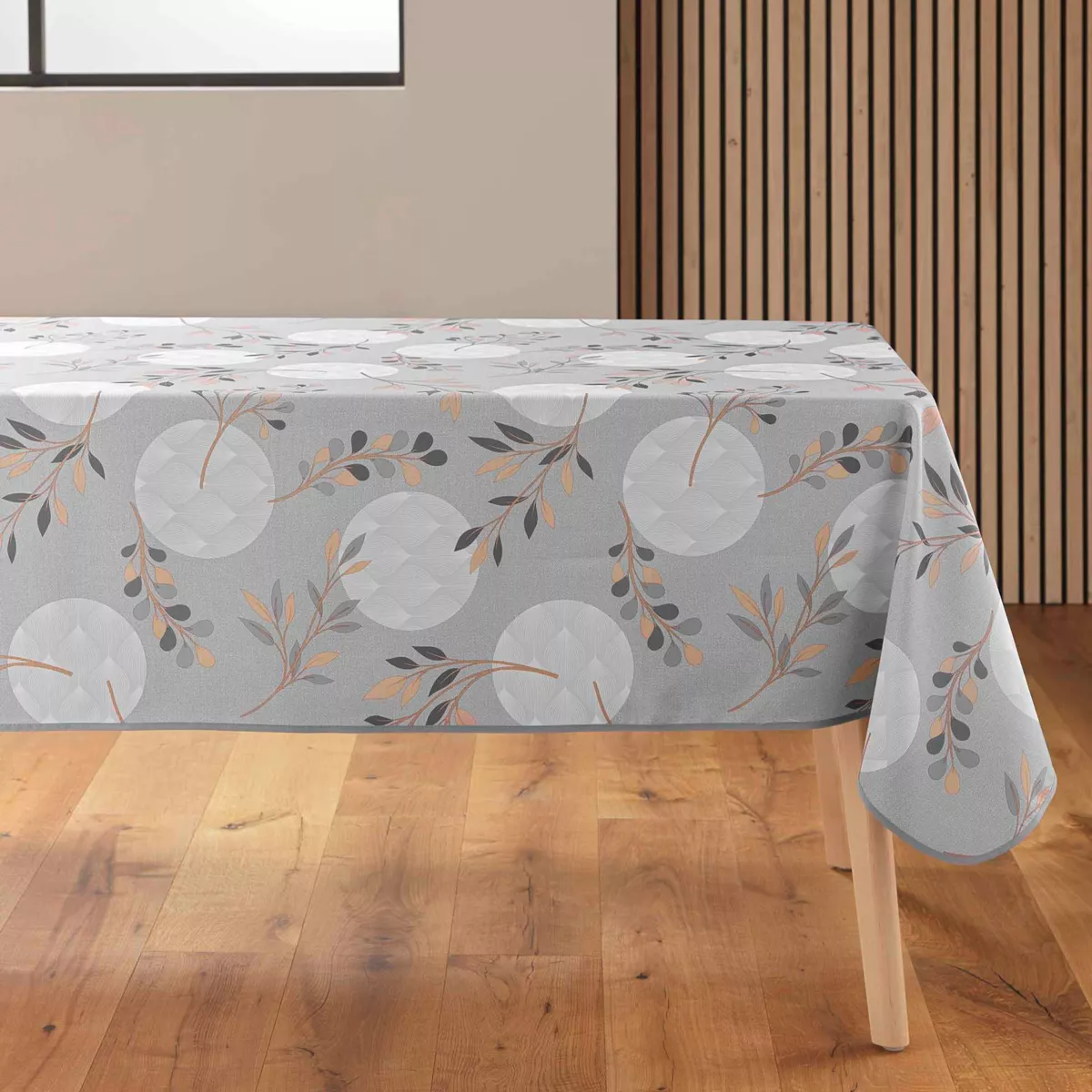 NAPPE RECTANGLE 150 x 240 CM POLYESTER IMPRIME MANOLA GRIS