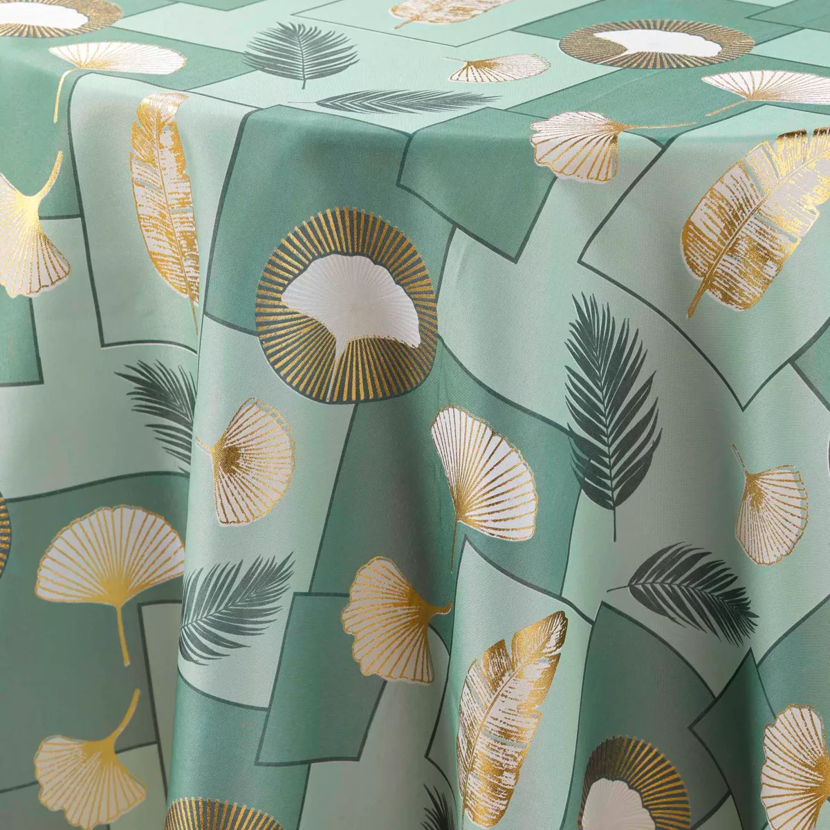 Ronde vlekbestendige tafelkleed (180 cm) Natane Saloegroen