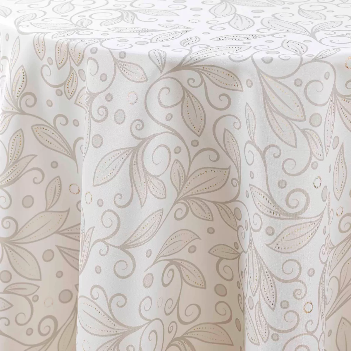 Runde fleckenabweisende Tischdecke (180 cm) Leya Beige