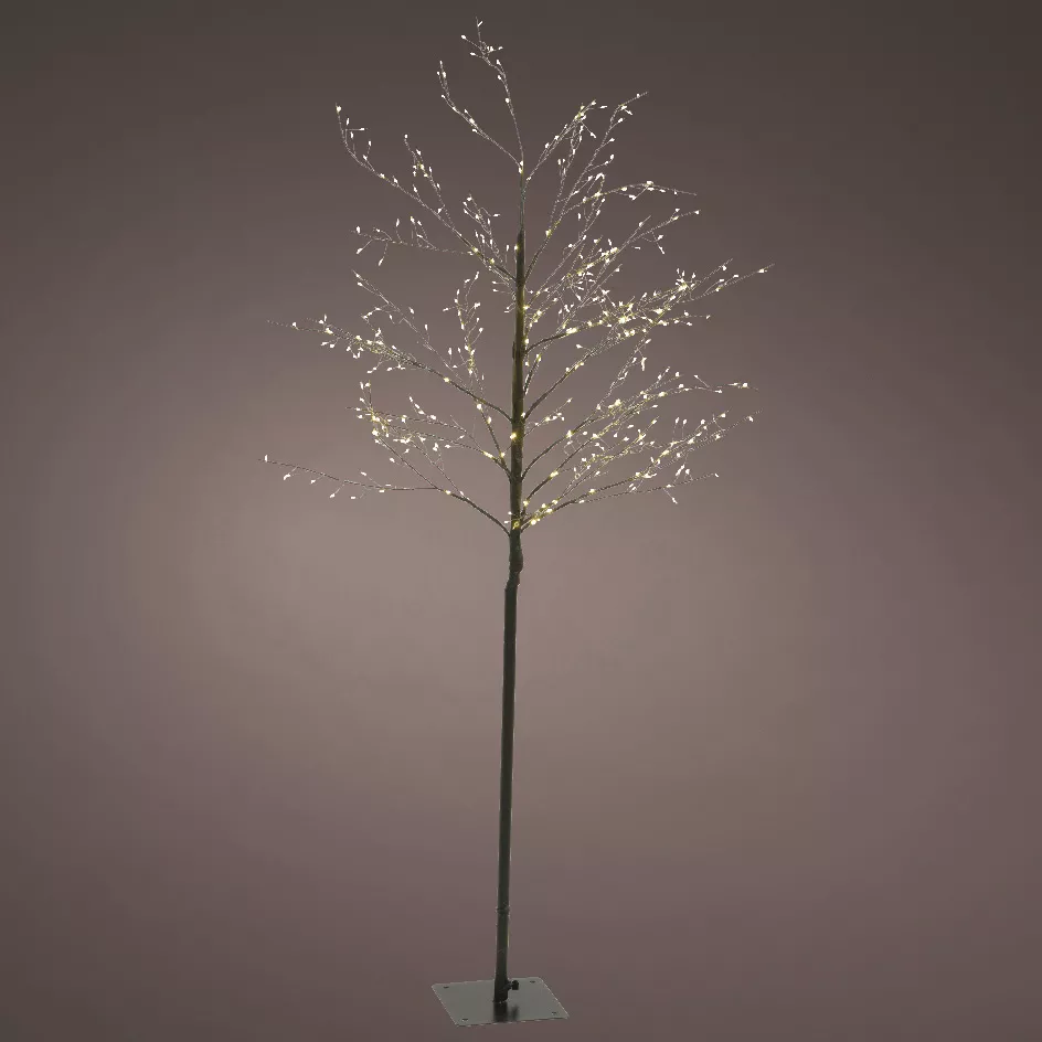 Árbol luminoso 720 LED (H180 cm) Holly Plátano Negro y blanco cálido