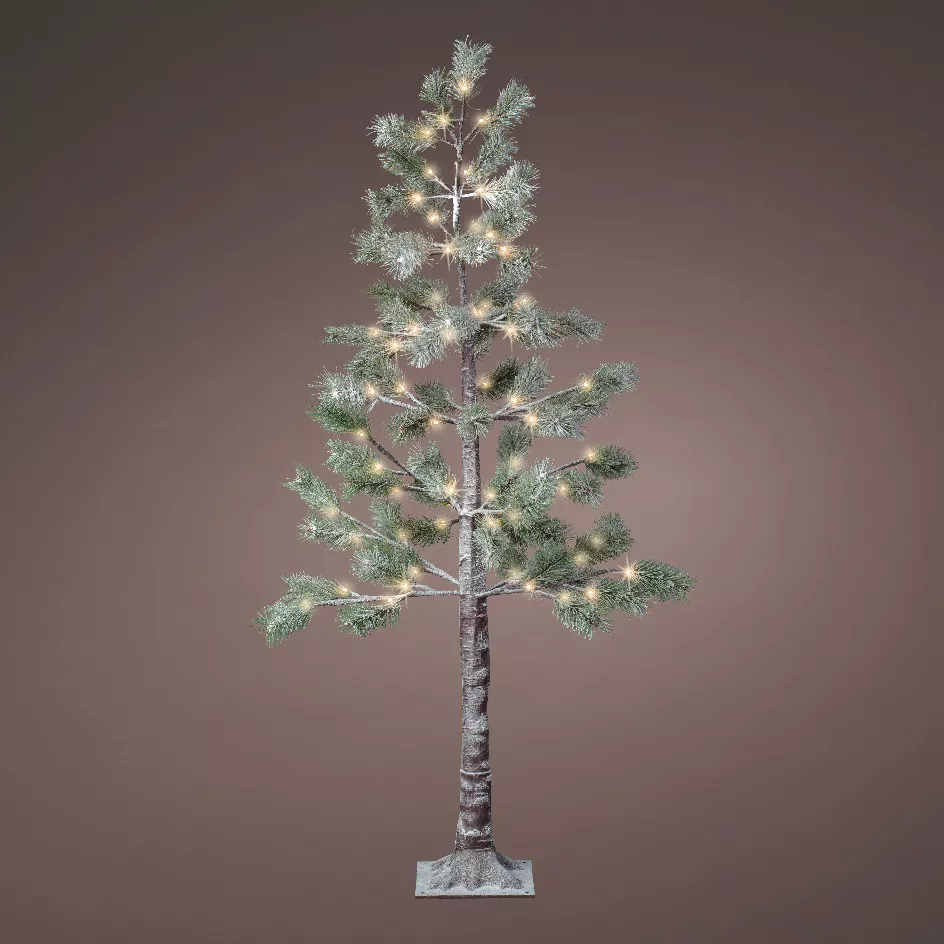 Lichtgevende boom 72 LED (H150 cm) Alpen Kerstboom groen besneeuwd/warm wit