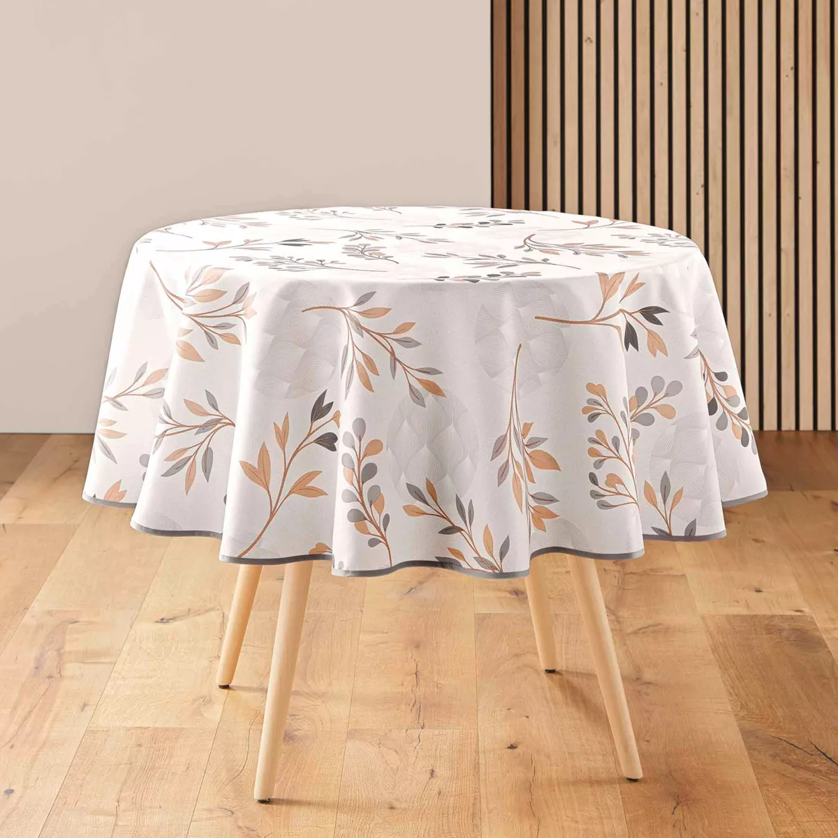 Nappe ronde anti tache (180 cm) Manola Ecru
