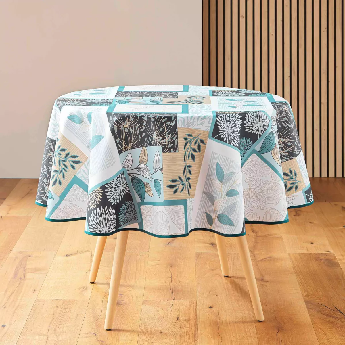 Nappe ronde anti tache (180 cm) Faya Vert sauge