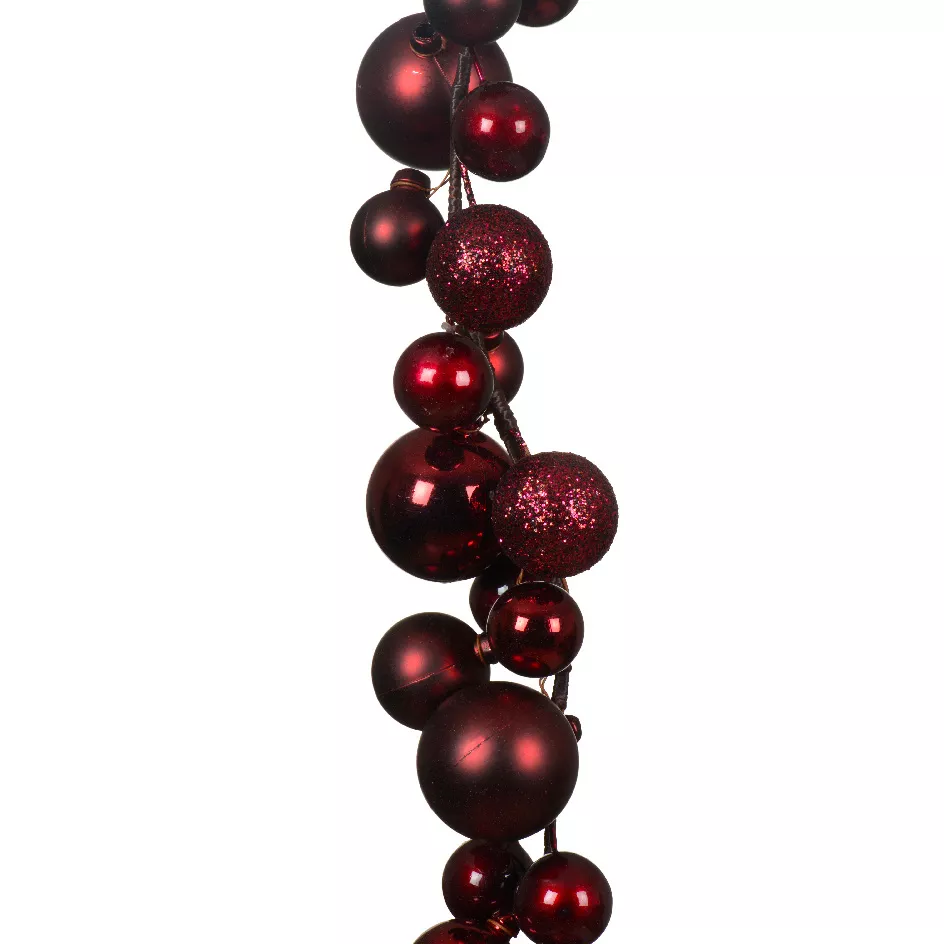Guirnalda de Navidad (180 cm) Bolas de Navidad Burdeos