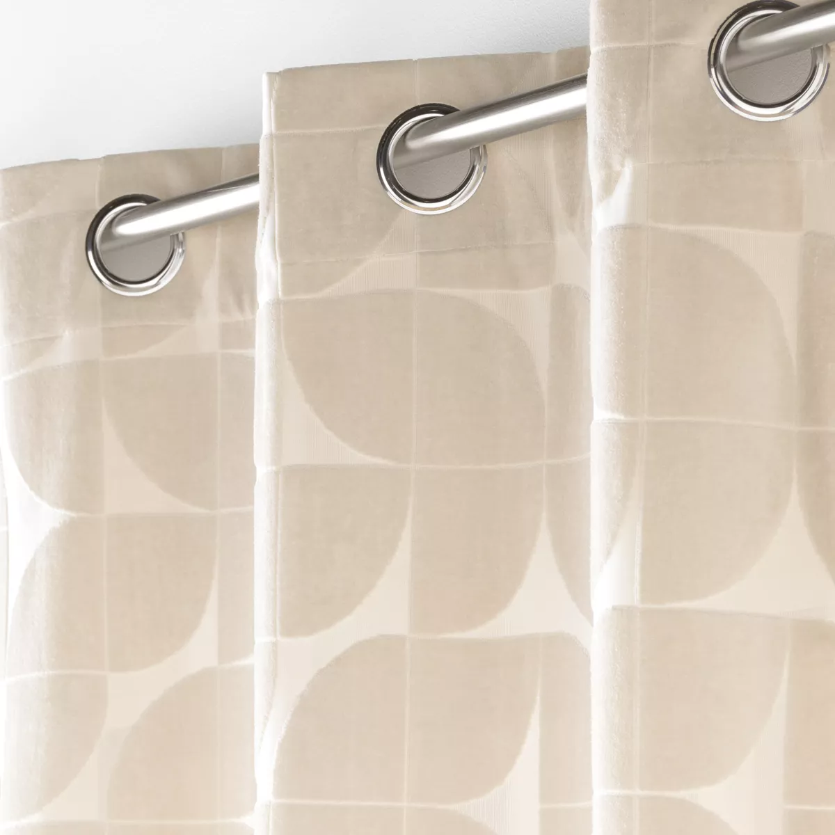 Tenda con occhielli velluto (135 x 260 cm) Geolia Beige