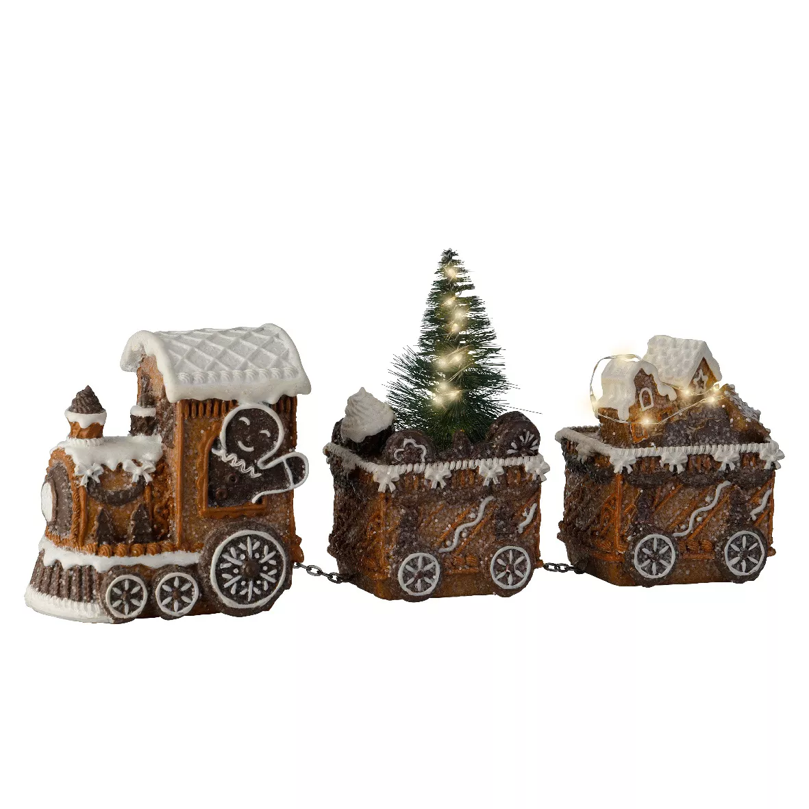 Boite a 1 train avec wagons Train intŽrieur L18.00-W7.50-H15.50cm marron/blanc chaud