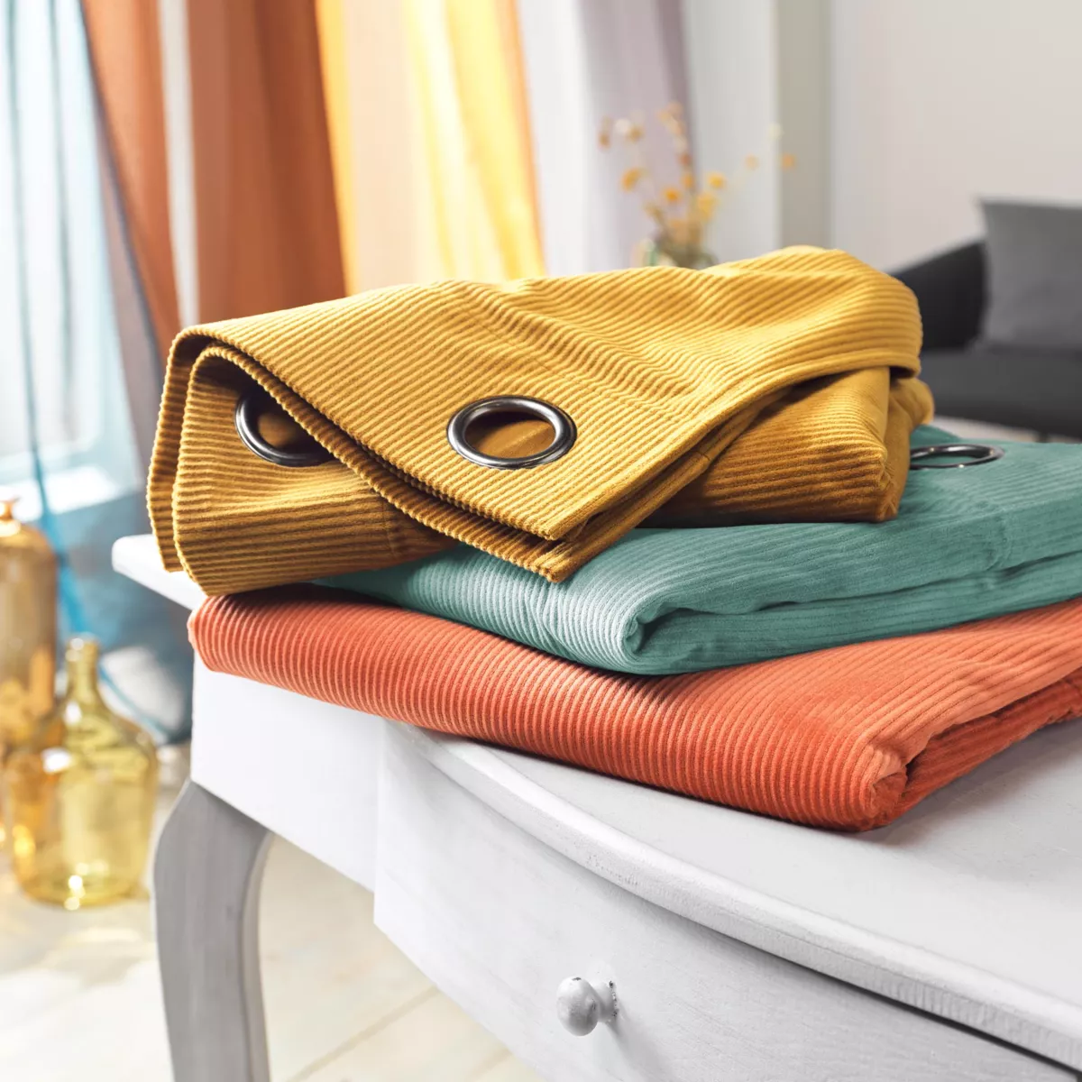 Rideau velours (140 x 260 cm) Casual Vert sauge