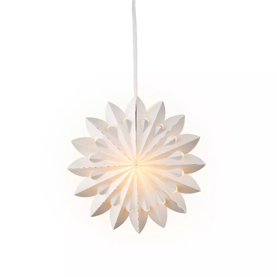 Hangende LED-papierlamp (D60 cm) Origami Floralia Grijs