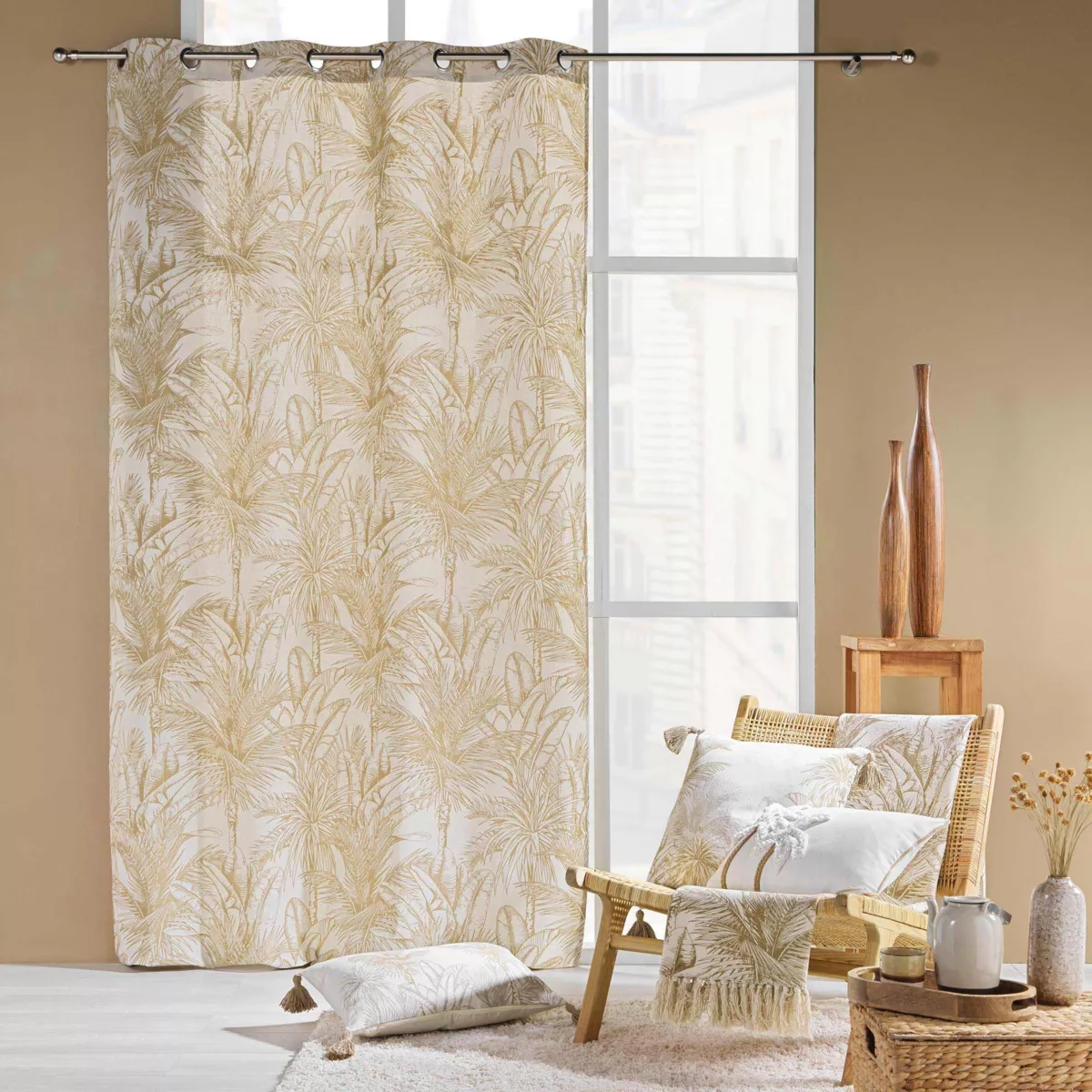 Rideau œillets coton (140 x 240 cm) Dune Beige 