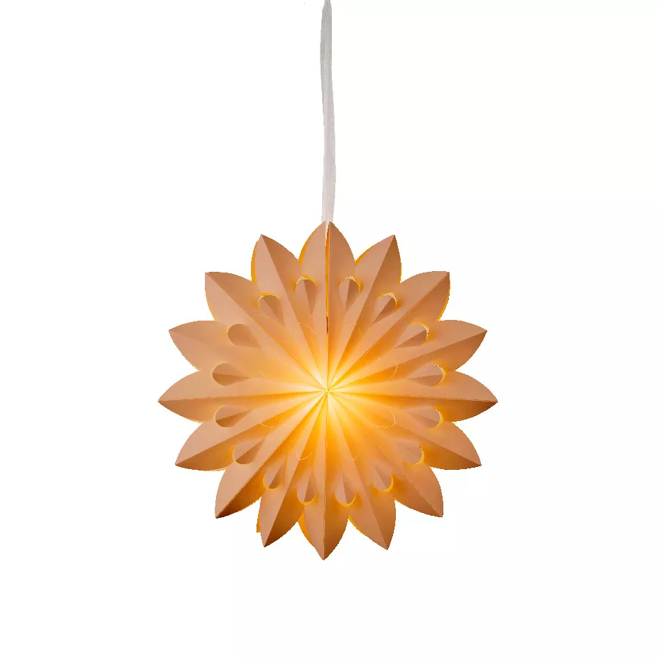 Suspension lumineuse papier LED (D60 cm) Origami Floralia Sable