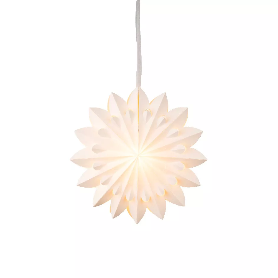 Hangende papieren LED lamp (D60 cm) Origami Floralia Wit