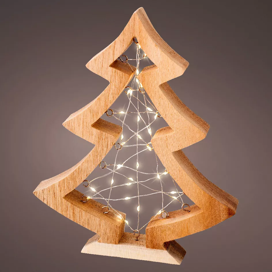24 Pezzi Di Decorazioni Natalizie In Legno: Alberelli, Stelle, Pupazzi Di Neve, Con Spago, Per Addobbi Fai Da Te - 3