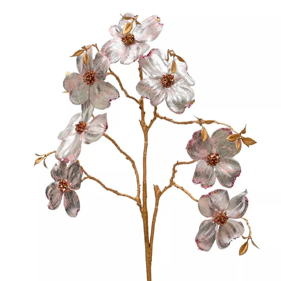 Gespleten bloemen tak (H90 cm) Gekraakte Kornoelje Roze