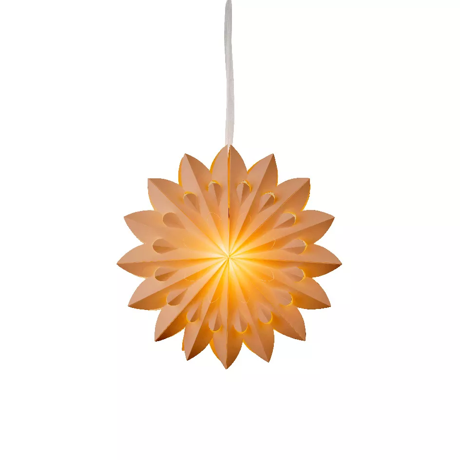 Papieren LED hanglamp (D40 cm) Origami Floralia Zand