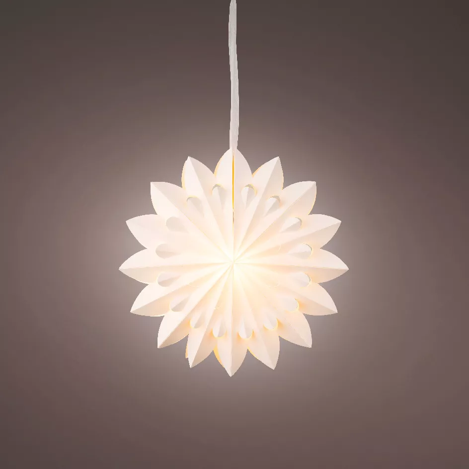 Beleuchtete Weihnachtsdeko aus Papier LED (D40 cm) Origami Floralia Weiß