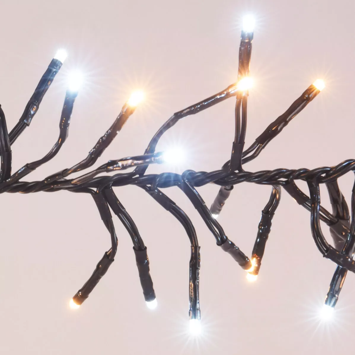 Lichtslinger 11 m 1512 LED zwarte kabel Boa tweekleurig warm en koud wit