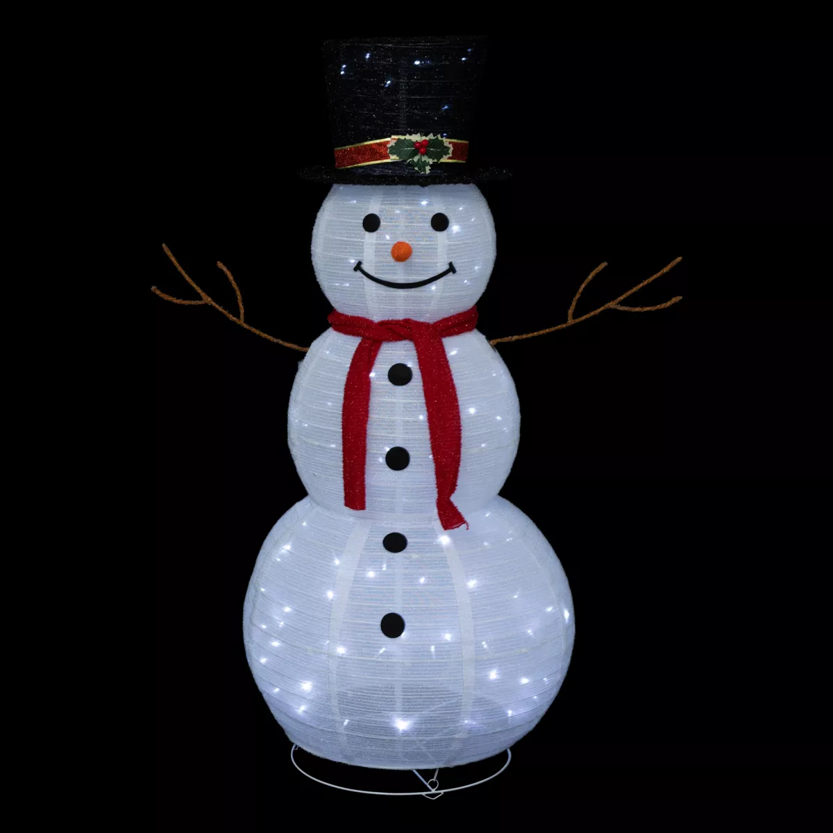 Lichtgevende sneeuwpop 100 LED's (H120 cm) Stan Koud Wit