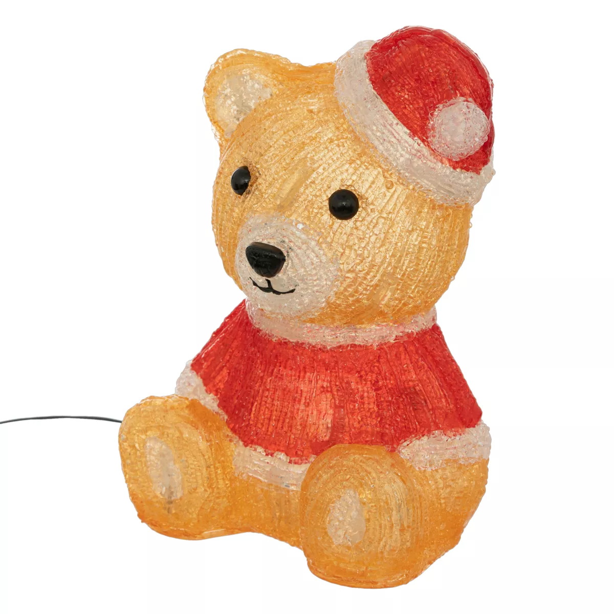 Beleuchteter Bär batteriebetrieben 28 LED (H24 cm) Maël Kaltweiß