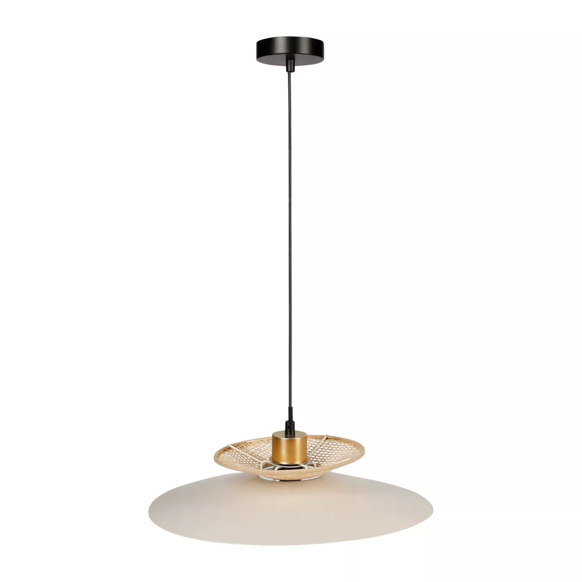 Lampadario metallo e bambù (D36 cm) Envertito Beige