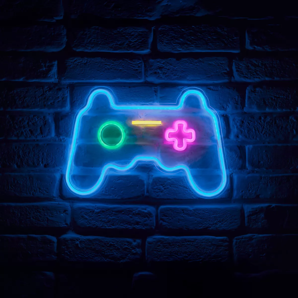 Insegna luminosa al neon (H28 cm) Controller da gioco Blu