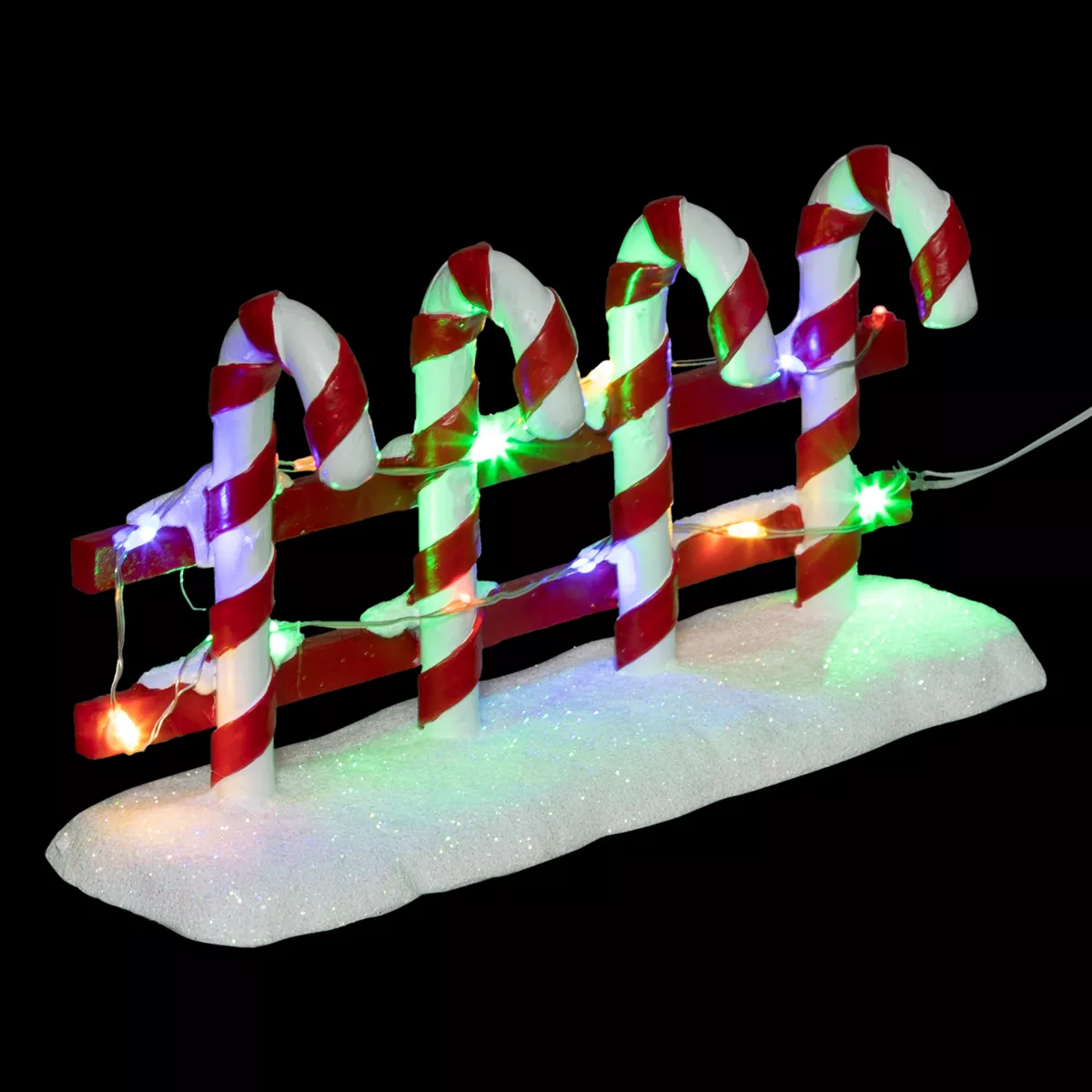 Beleuchteter Zaun batteriebetrieben (H8,5 cm) Sucre d'orge fürs Weihnachtsdorf