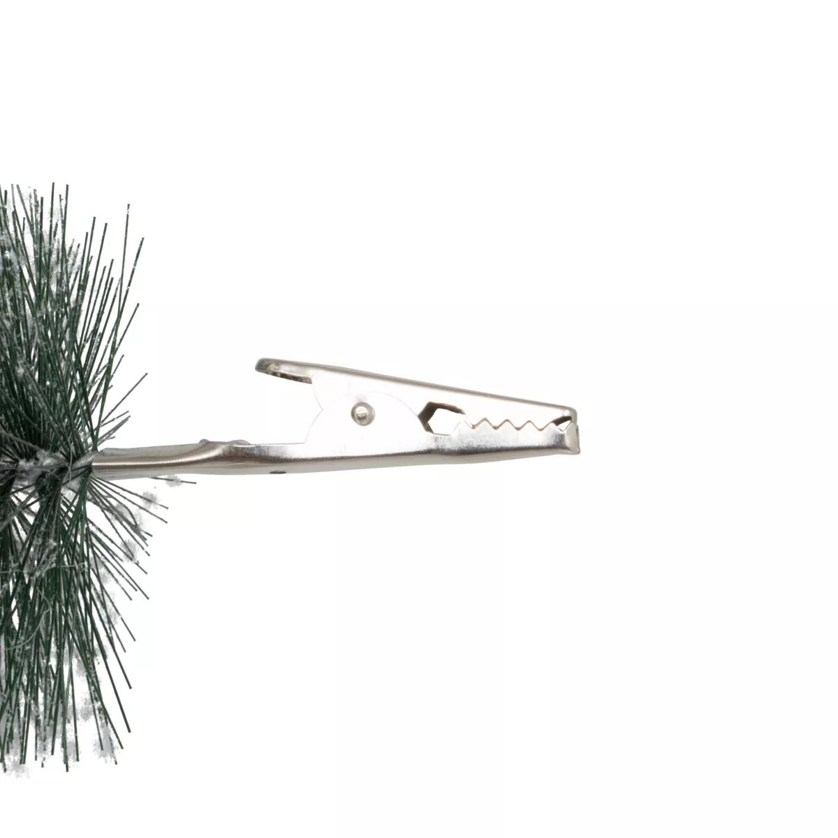 Set di 4 abeti su pinza (H20 cm) Foresta incantata Verde innevato