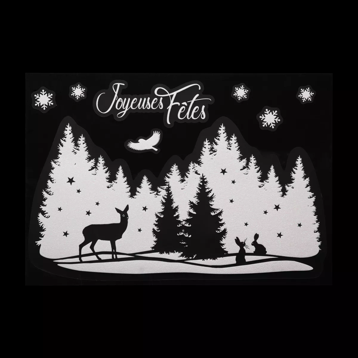 Adhesivo de Navidad para ventana Paisaje brillante