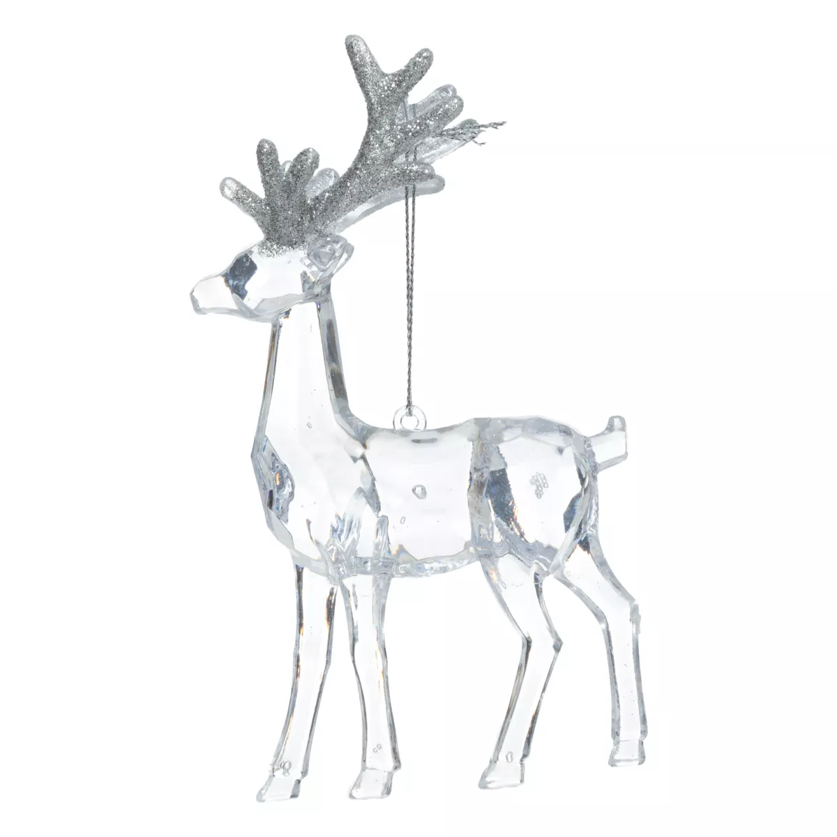 Decorazione da appendere di Natale (H14 cm) Renna di ghiaccio Trasparente