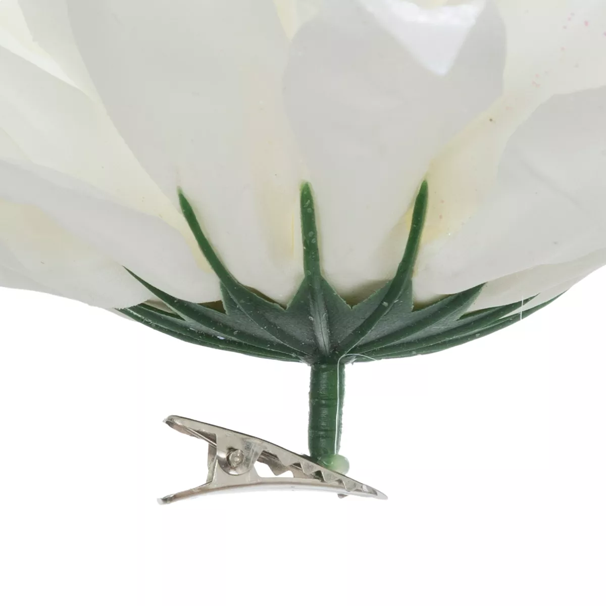 SUSPENSION DE NOEL DAHLIA BLANC PAILL 15CM