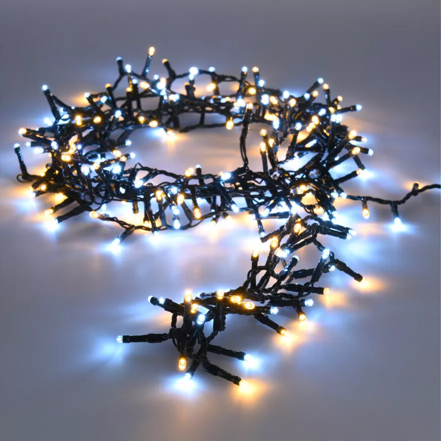 GUIRLANDE LUMINEUSE BOA A PILES INTERIEUR/EXTERIEUR 8 FONCTIONS AVEC TIMER 200LED BLAND FROID ET BLANC CHAUD