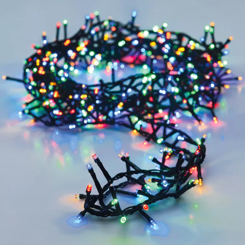 Lichtslinger op batterijen 4 m 200 LED groene kabel Boa Multicolor